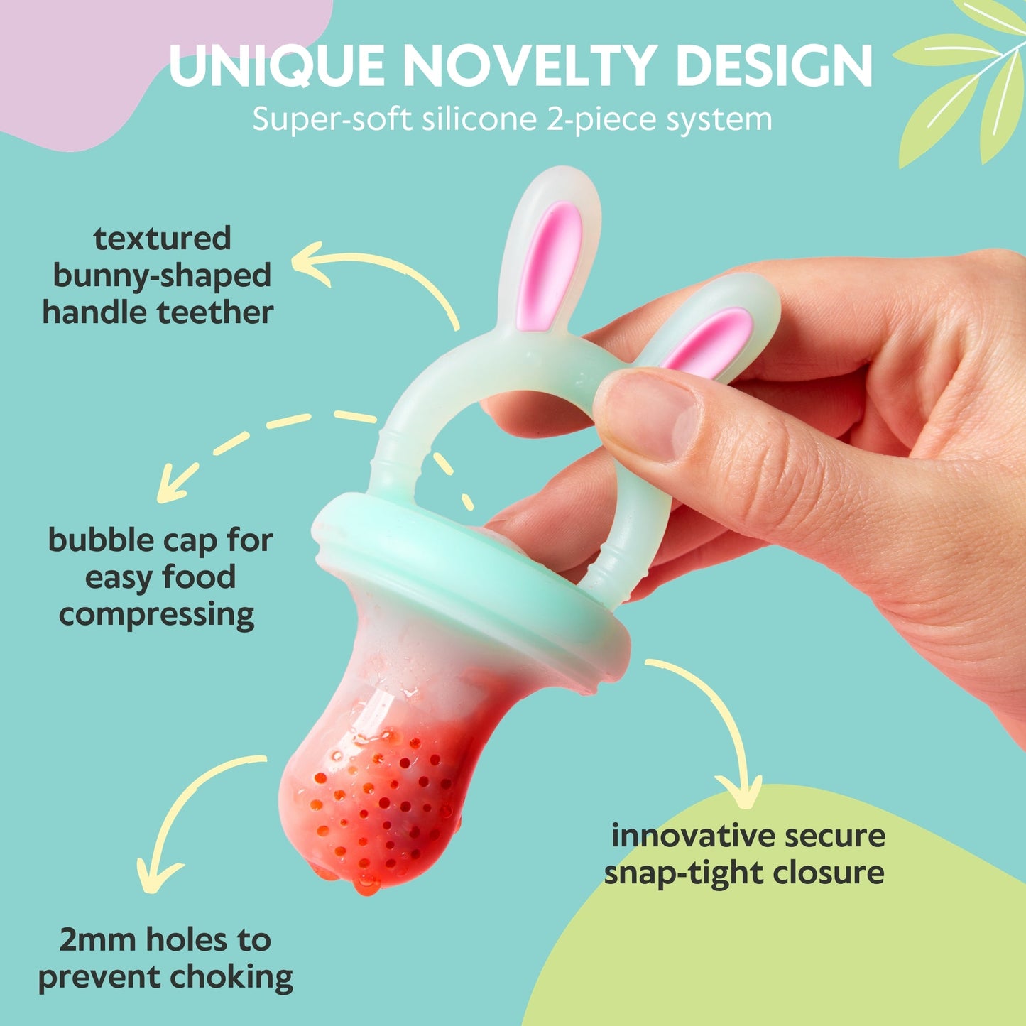 Soft Silicone Fruit Feeder Food Nibbler Teether Set